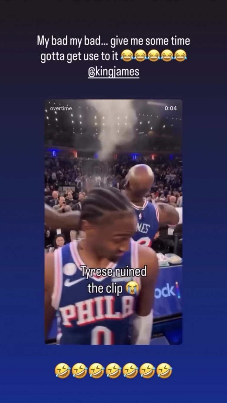 詹姆斯赛前撒镁粉马克西经过抢镜 马克西：我的错 还得适应一下